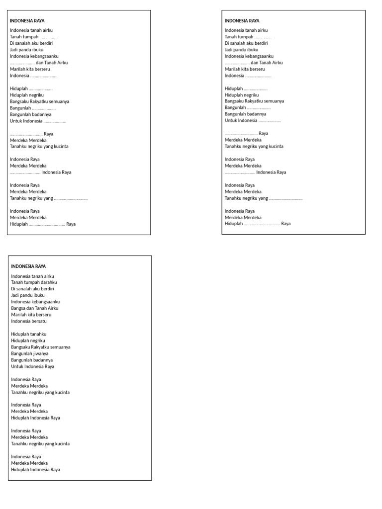 Lirik Lagu Indonesia Raya | PDF