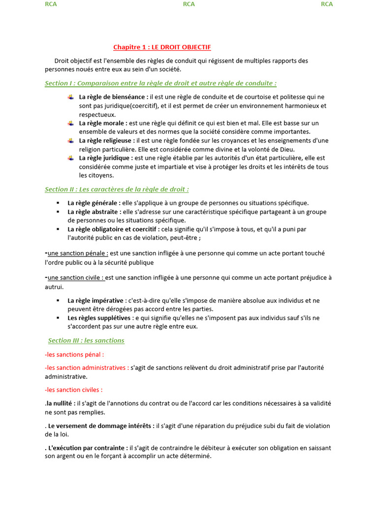 Comprendre le Droit Objectif et ses Sources | PDF | Loi | Constitution
