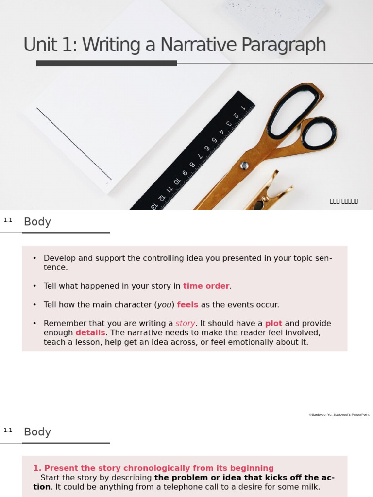 Writing A Narrative Paragraph 2 | PDF