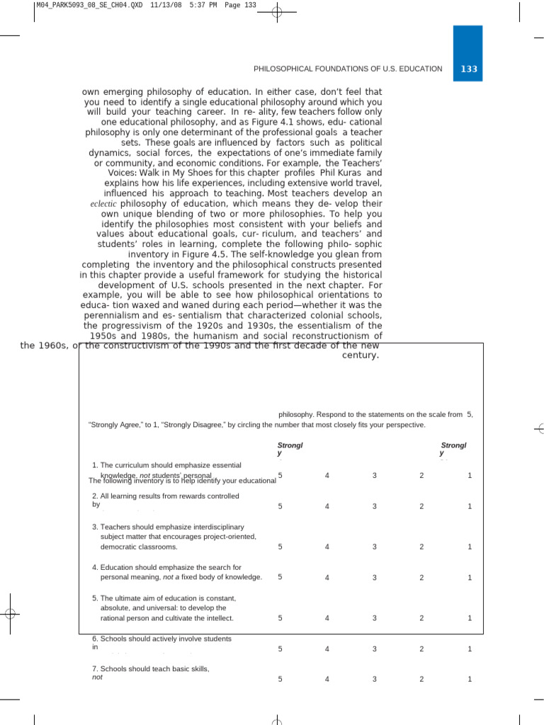Philosophical Foundations of Education | PDF | Existentialism | Liberal ...