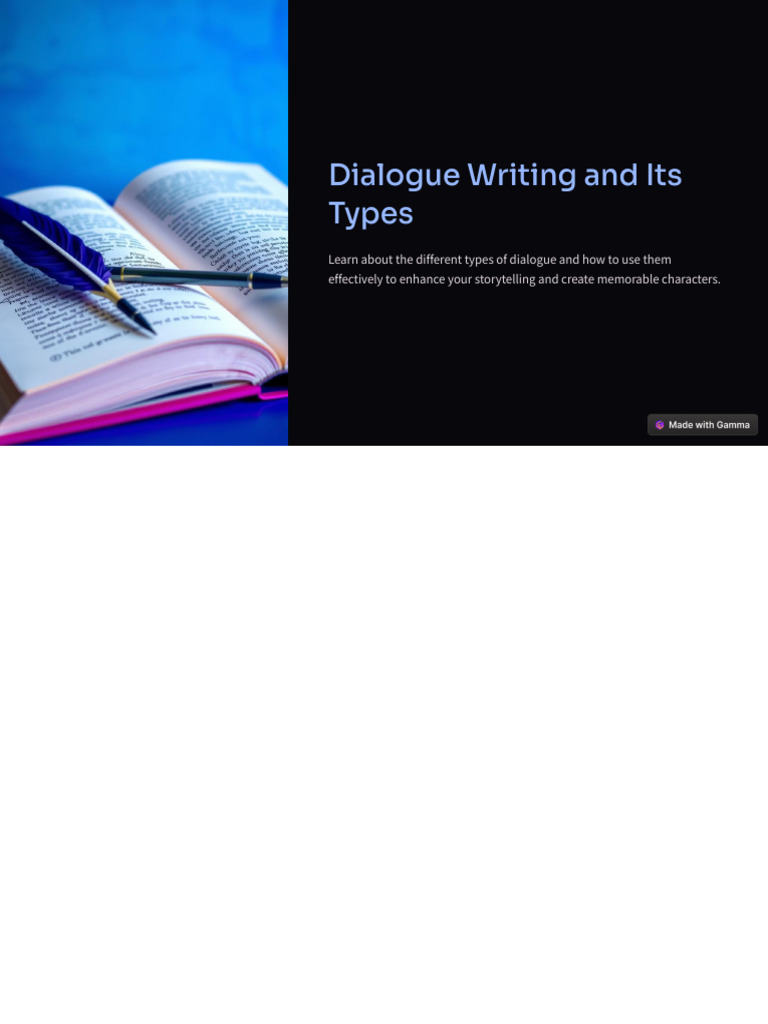Dialogue Writing: Types & Techniques | PDF | Dialogue | Nonverbal ...