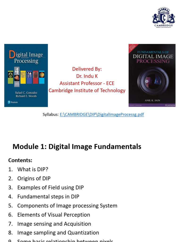 Digital Image Processing - 21ec722 | PDF | X Ray | Gamma Ray