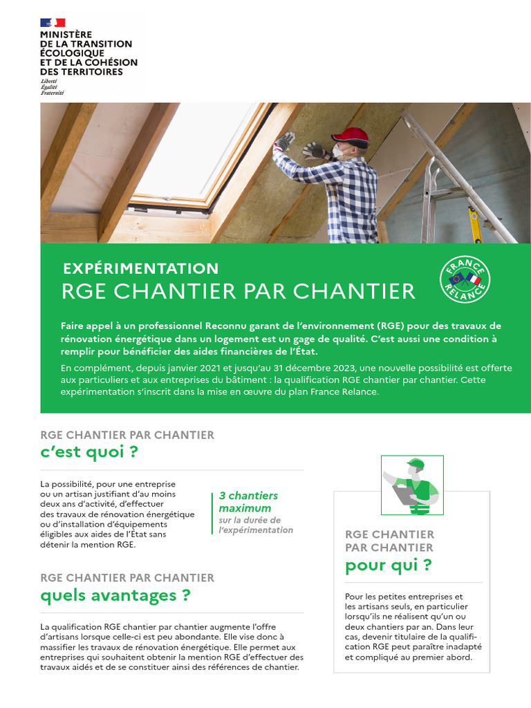 RGE Chantier par Chantier : Guide Pratique | PDF | Isolation thermique ...