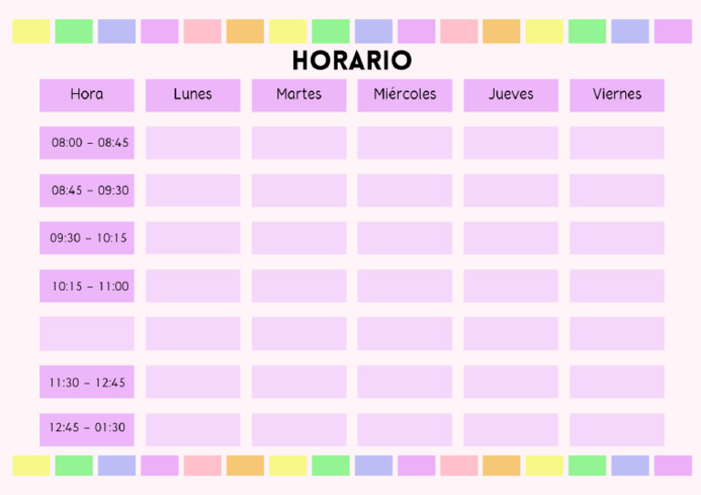 Horario de Color Morado | PDF