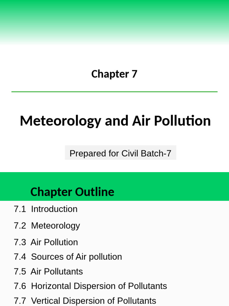 Meteorology Pollution For Civil Eng Pdf Atmosphere Of Earth