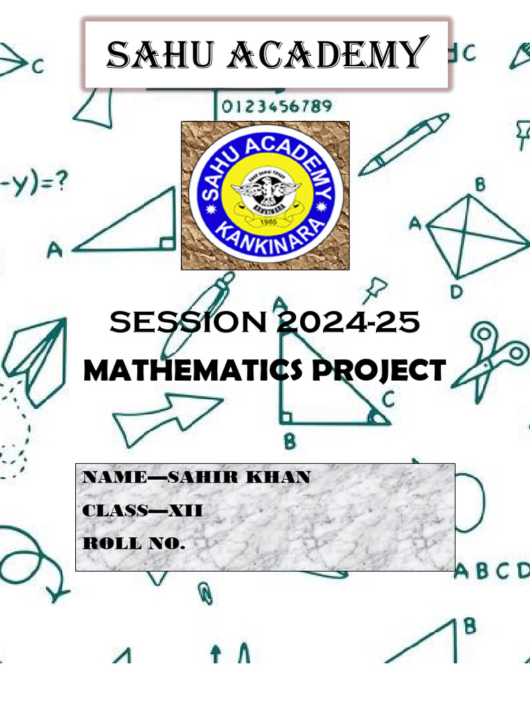 Maths Proj Front Page | PDF