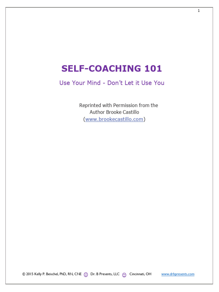 DR B Presents Change Your Thinking Change Your Life Handout1 | PDF ...
