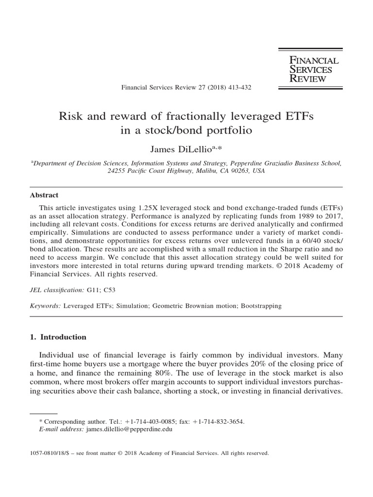 Risk and Reward of Fractionally Leveraged ETFs in | PDF | Exchange ...