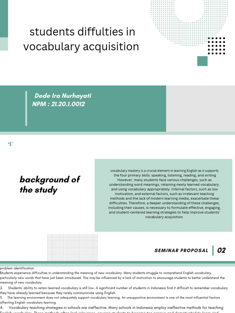 Challenges in English Vocabulary Learning | PDF | Vocabulary | Learning