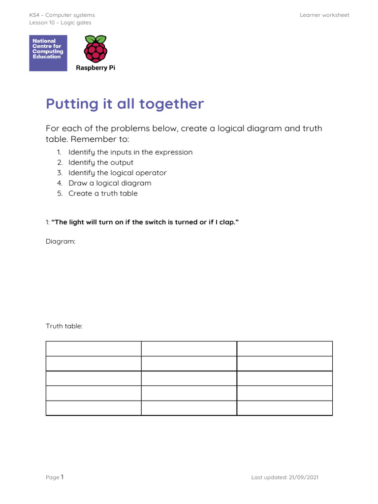 A3 Worksheet ΓÇô Putting it all together | PDF