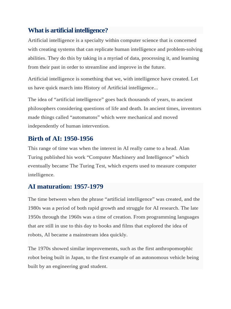 What Is Artificial Intelligence1 | PDF | Artificial Intelligence ...