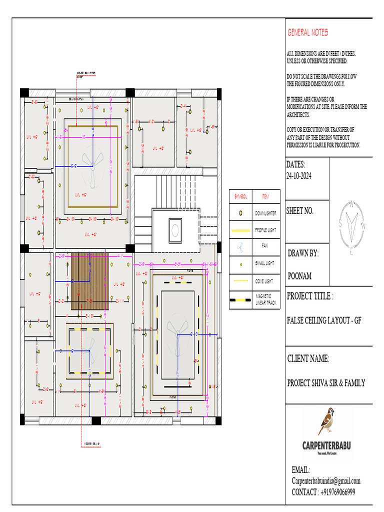 False Ceiling Layout G.F. - Shiva Sir | PDF