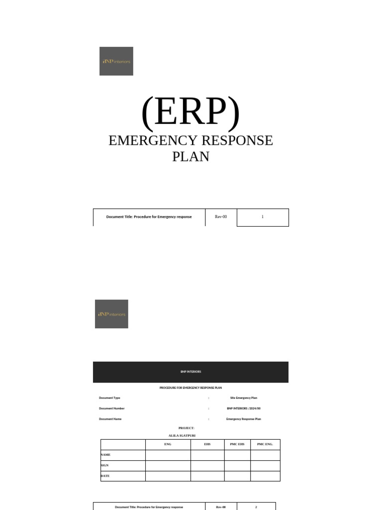 C&S - Emergency Responce Plan | PDF | Flood | Firefighter