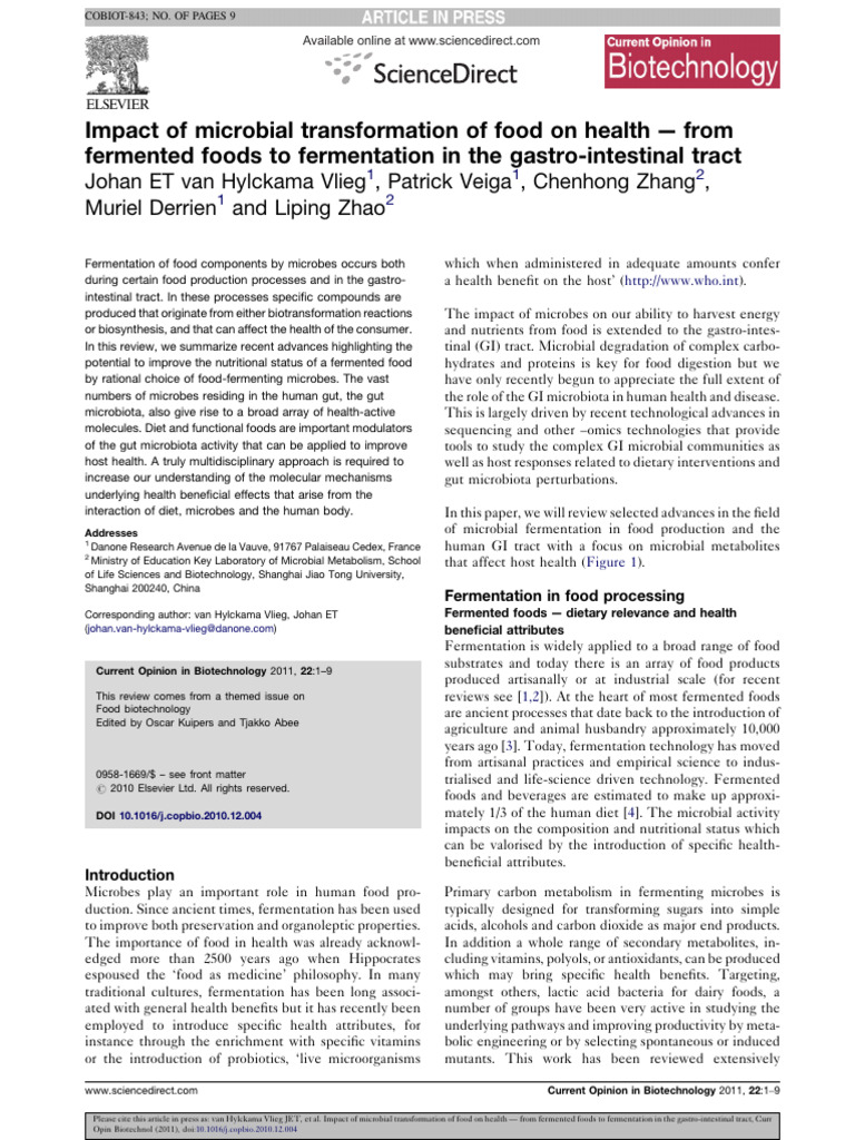 Microbial Fermentation & Health | PDF | Gastrointestinal Tract ...