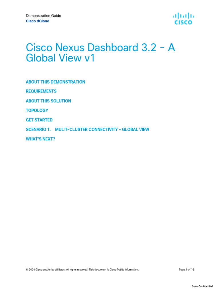 Cisco Nexus Dashboard 32 A Global View v1 | PDF | Computer Network | Login