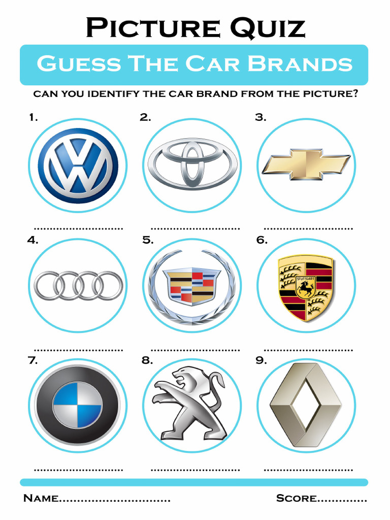 Car Logo Quiz | PDF, image size:768x1024