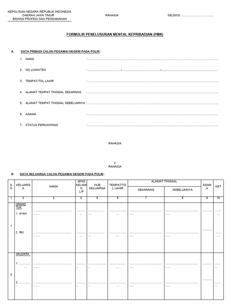 FORMULIR PMK New | PDF