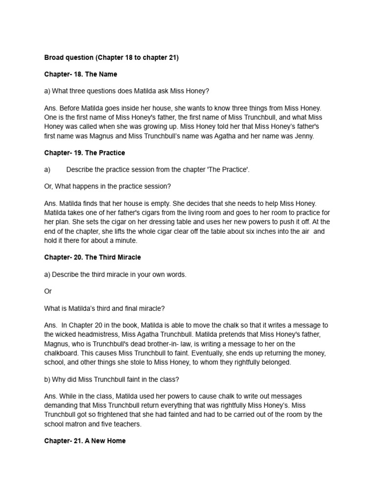 Broad Question Chapter 18 To 21 | PDF