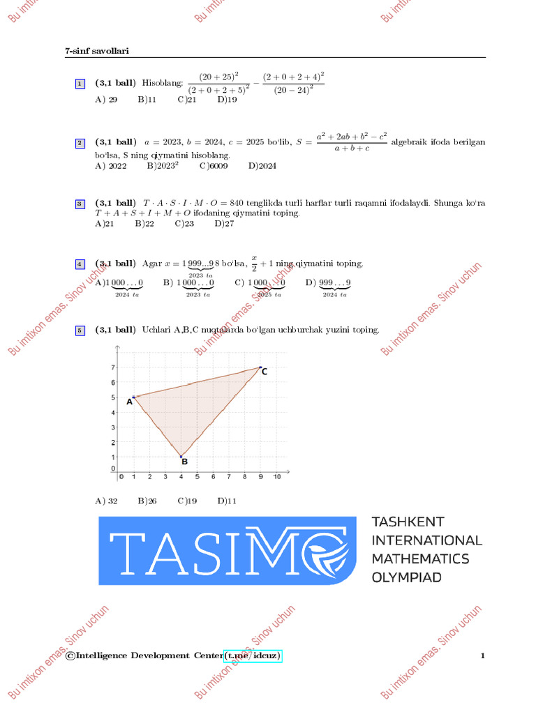 7 Sinflar Uchun Kitobcha | PDF