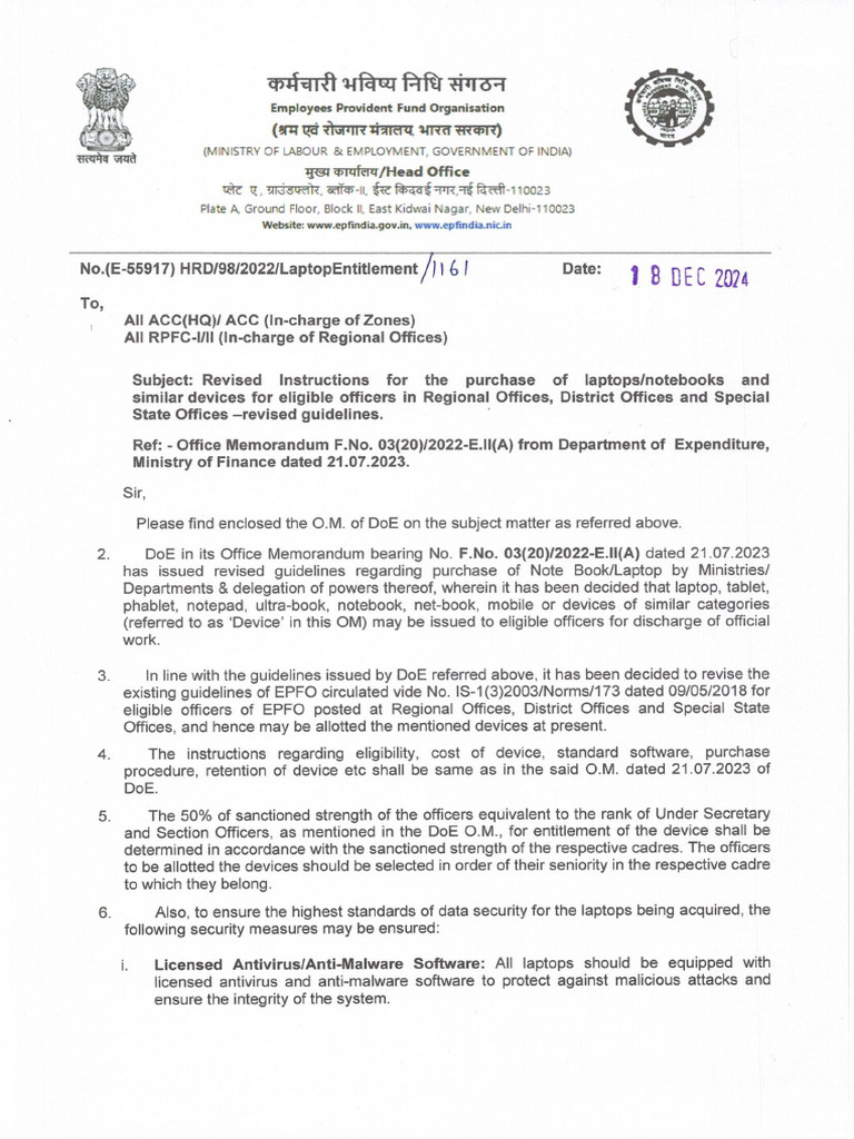 Revised Guidelines for Laptop Purchases | PDF | Book Value | Laptop