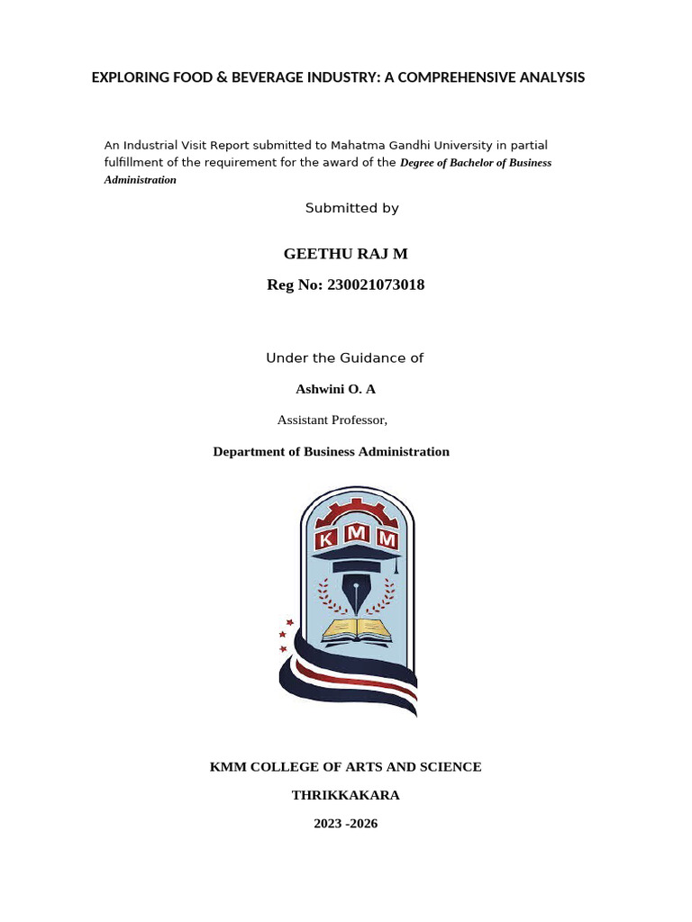 IV Report on Food & Beverage Industry | PDF