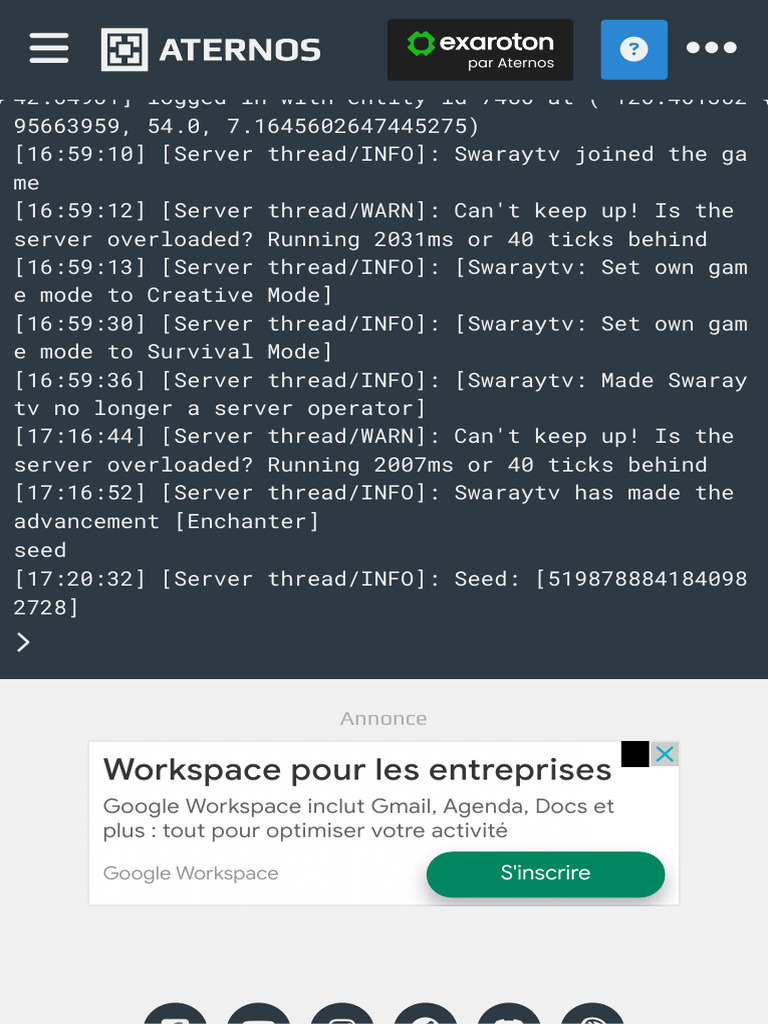 Aternos Server Seed and Console Info | PDF