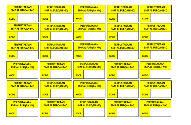 Label 600 Kuning Kecil | PDF