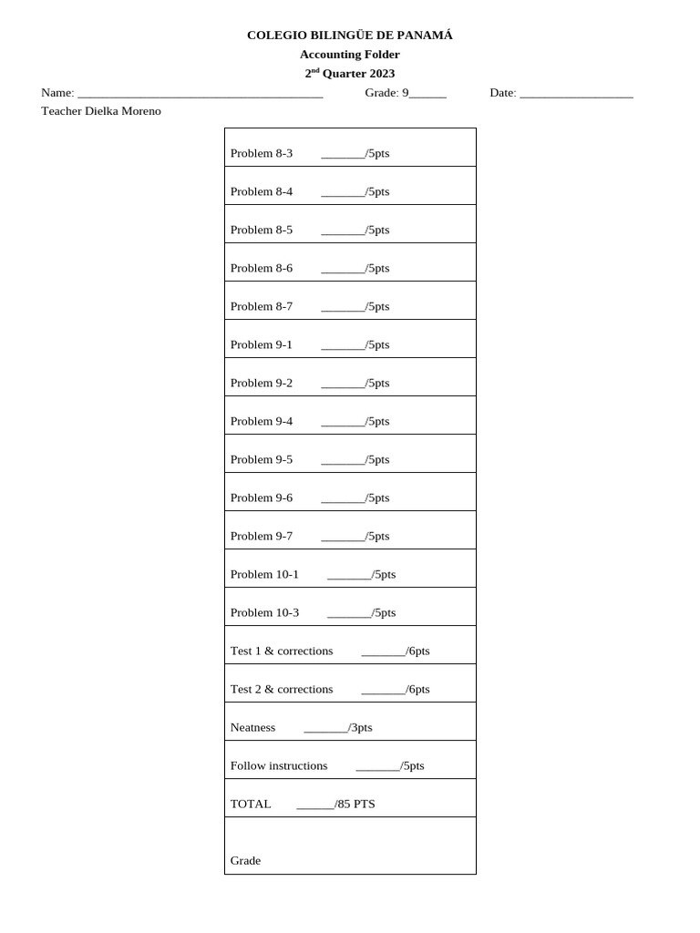 Folder Rubric 9 | PDF
