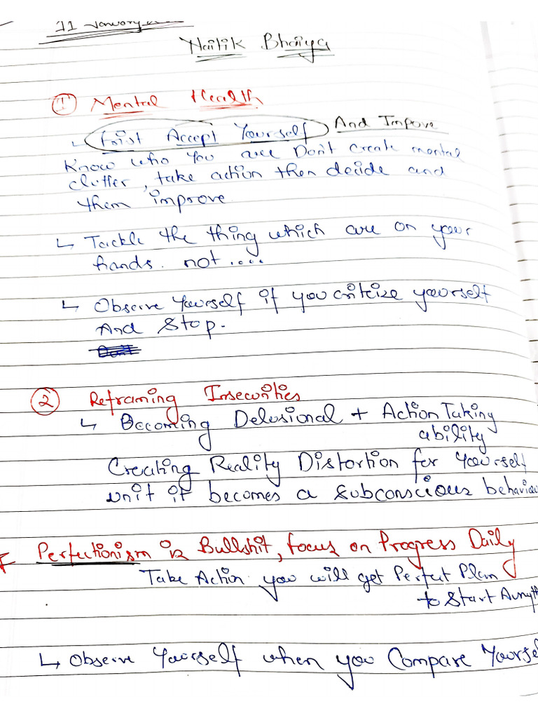 Session Notes (Mentally Unfazed) ? | PDF