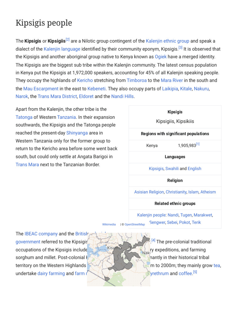 Kipsigis People: History and Identity | PDF