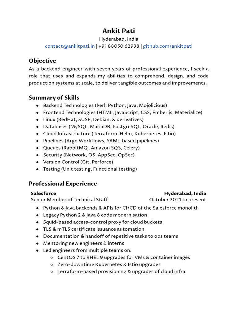 resume | PDF | My Sql | Computing