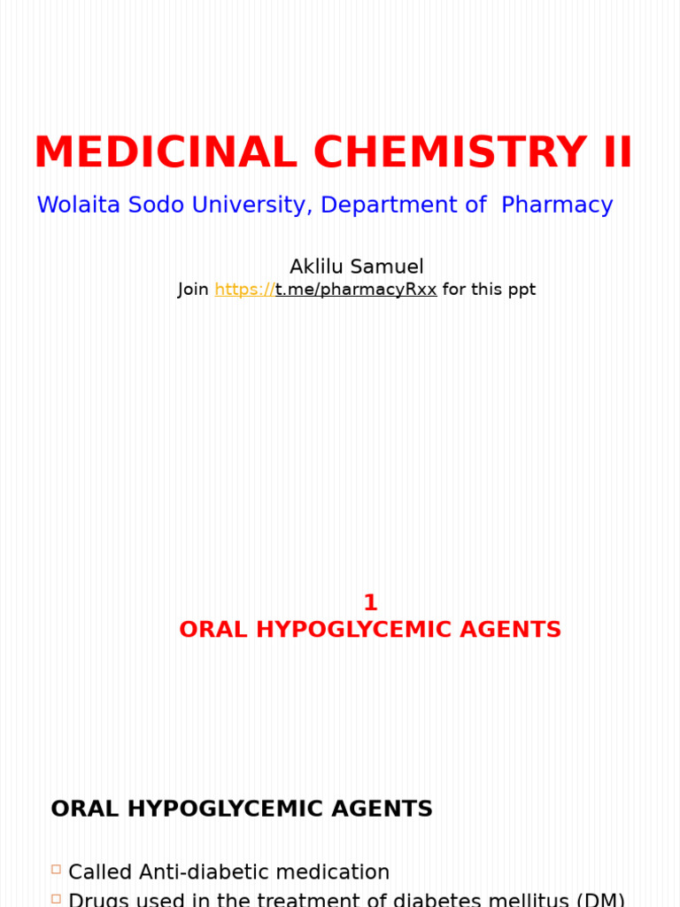 1. Oral Hypoglycemic Agents Final | PDF | Carbohydrates | Diabetes