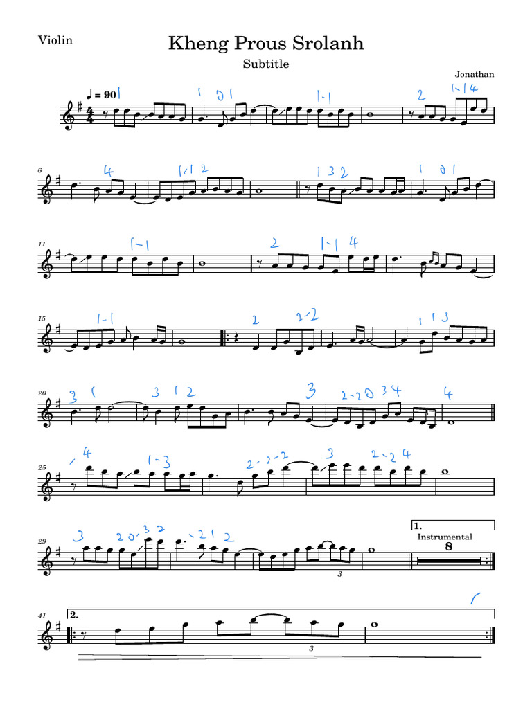 Violin Performance by Kheng Prous Srolanh | PDF