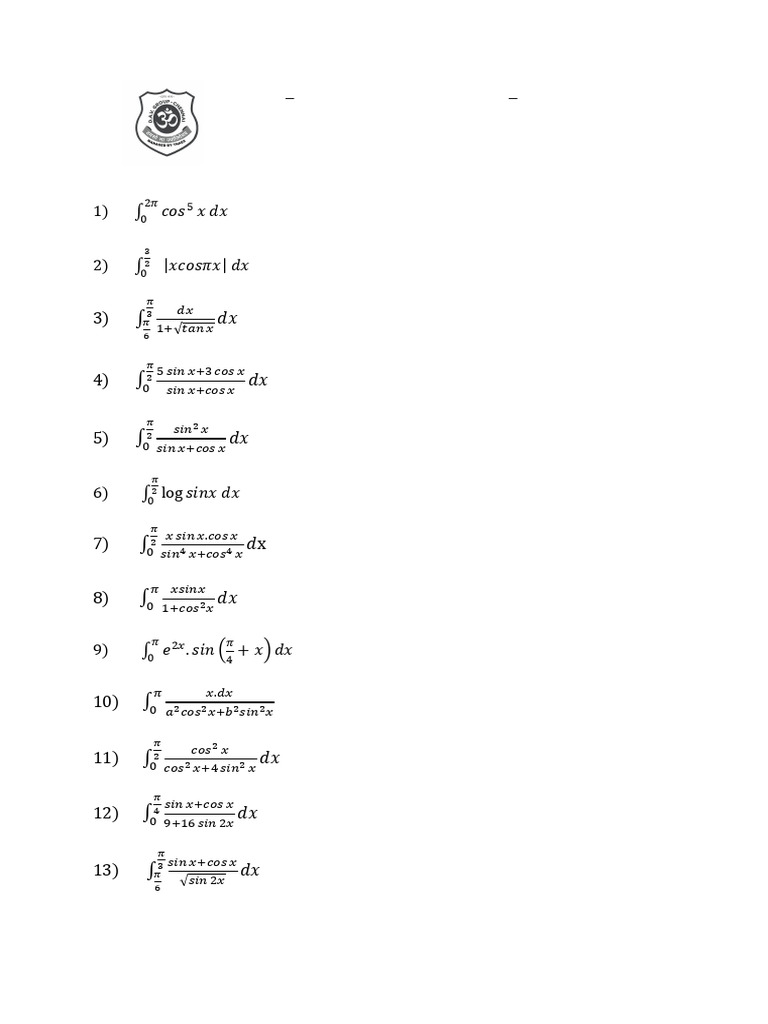12 - A 6 (B) Definite Integrals | PDF