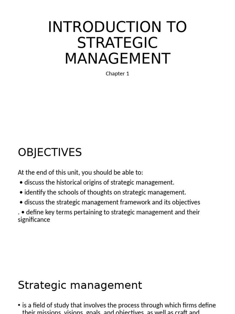 Introduction to Strategic Management | PDF | Strategic Management ...