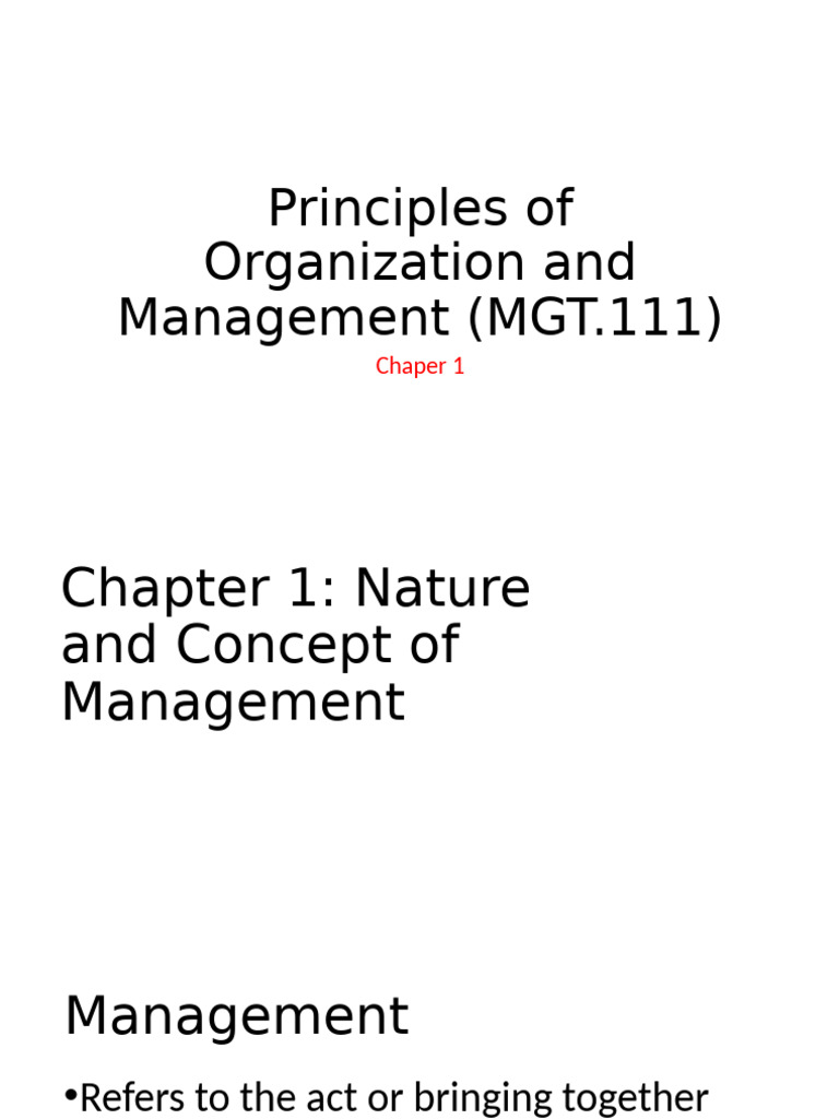 Management Principles Overview | PDF | Communication | Entrepreneurship
