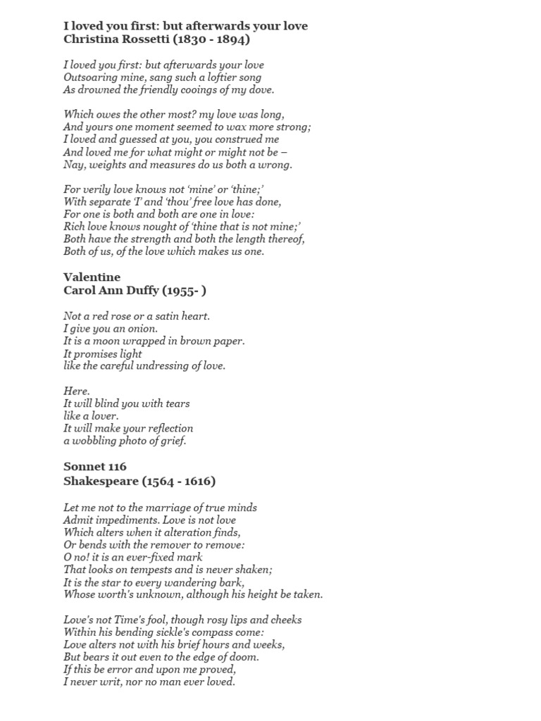 Analysis of "I Loved You First" | PDF