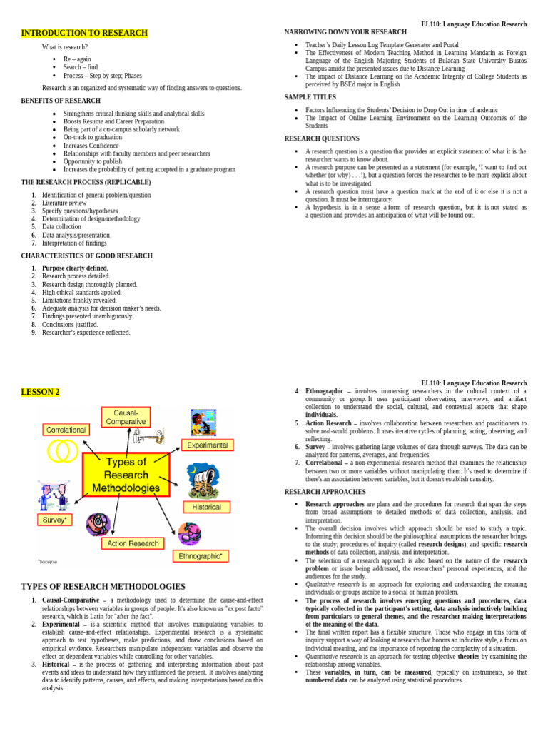 Language Education Research Overview | PDF | Methodology | Experiment