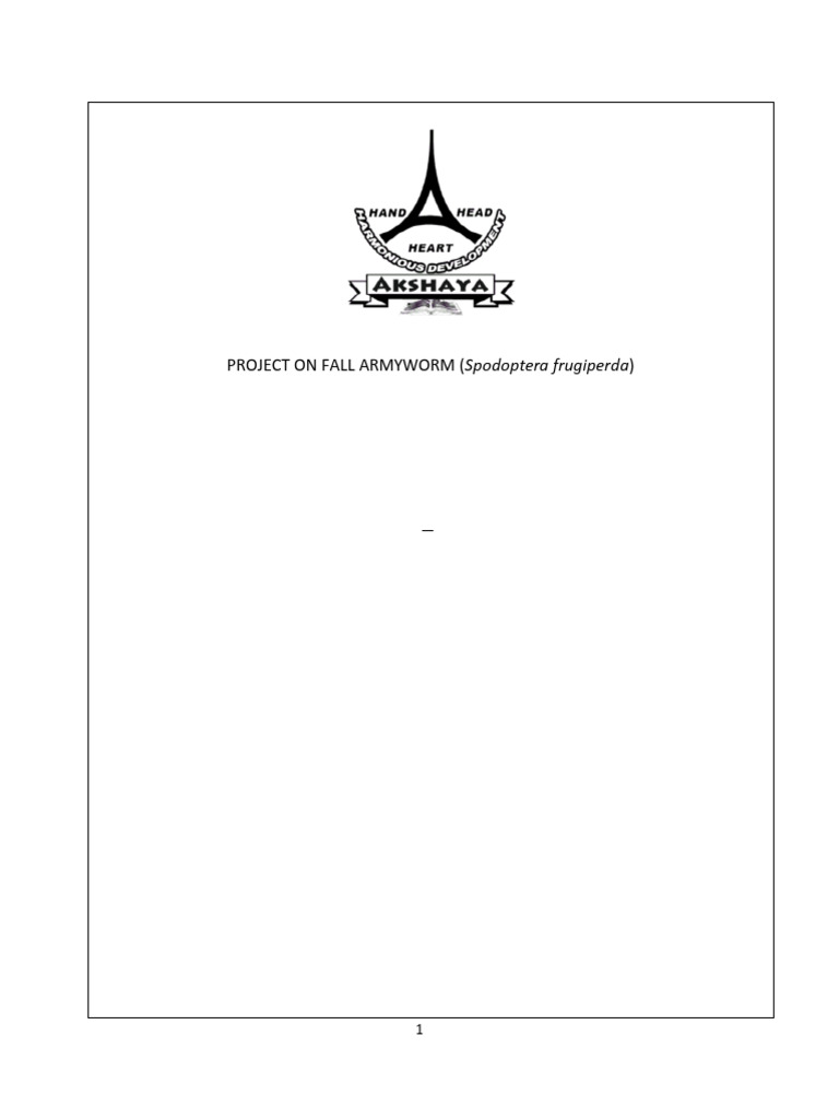 Fall Armyworm Project Report for XII | PDF | Pest Control | Insecticide