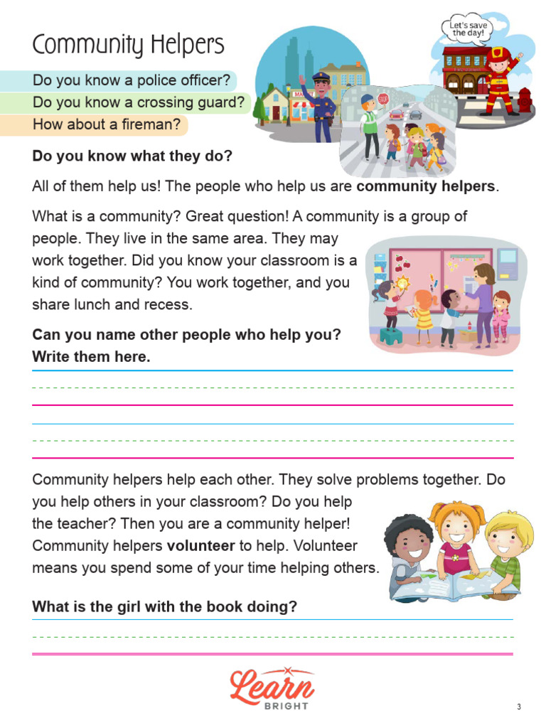 Community Helpers Lesson Pdf