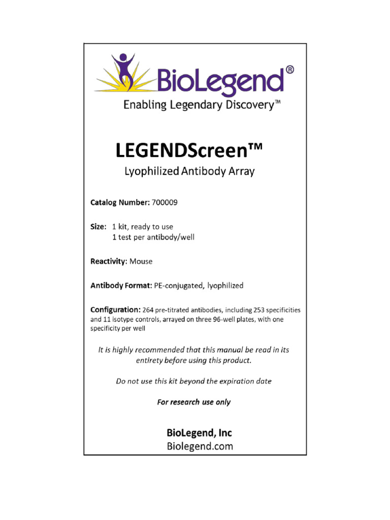 LEGENDScreen™ Mouse PE Kit Overview | PDF | Immunoglobulin G | Flow ...