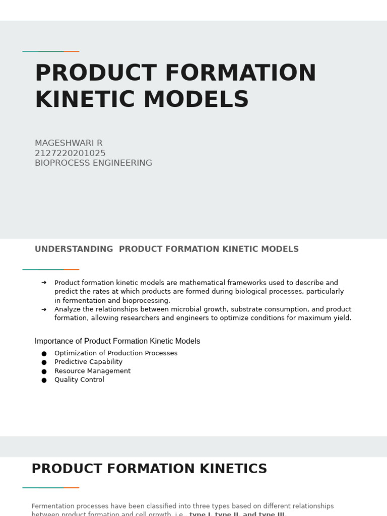 Product Formation Kinetic Models | PDF | Fermentation | Microorganism