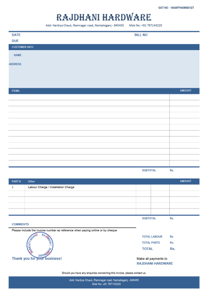 Rajdhani Hardware | PDF