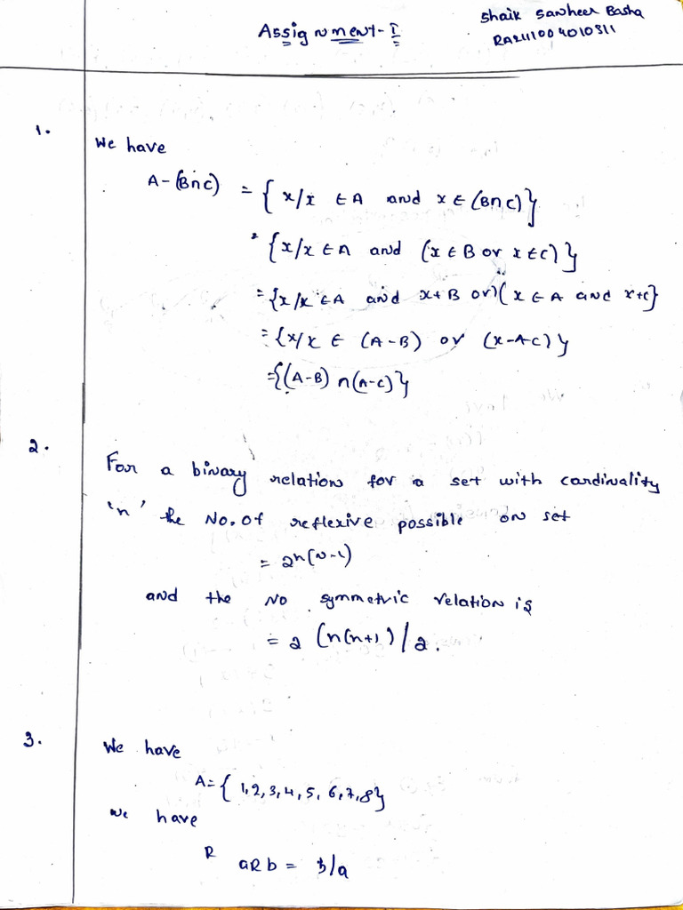 Maths Assignmet Pdf