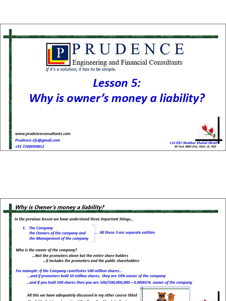 Lesson+5 +why+owner's+money+is+a+liability | PDF | Equity (Finance ...