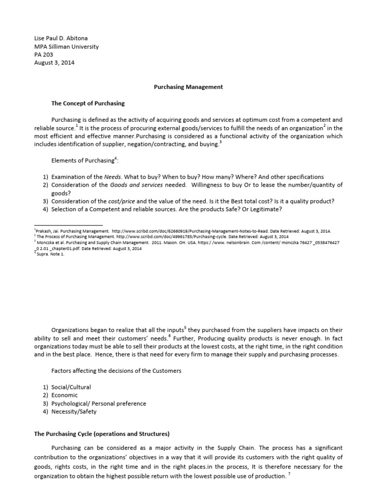Purchasing Management Overview | PDF | Supply Chain | Receipt