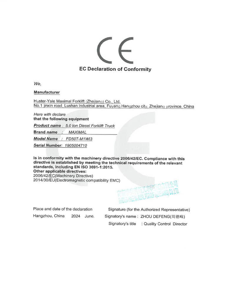 Ce Declaration of Conformity | PDF