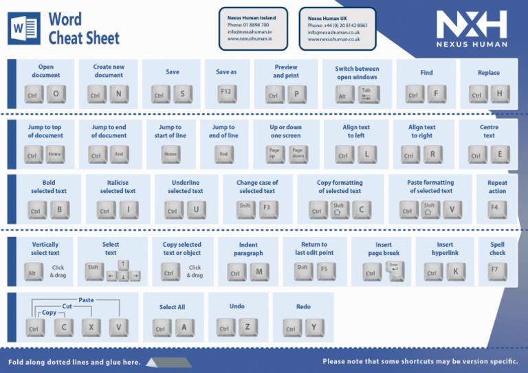 Word Cheat Sheet | PDF