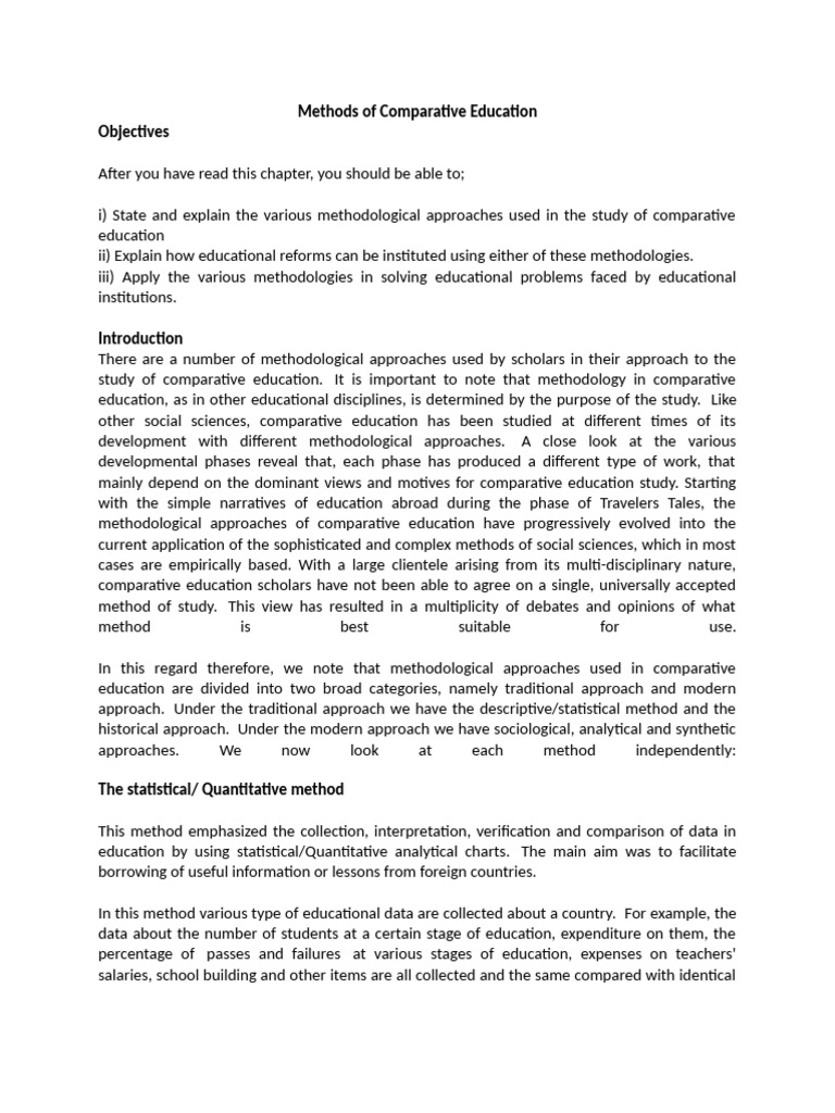 Methods of Comparative Education | PDF | Methodology | Science