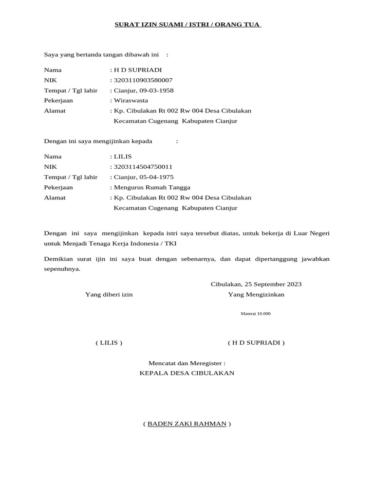 SURAT IZIN SUAMI LILIS PDF